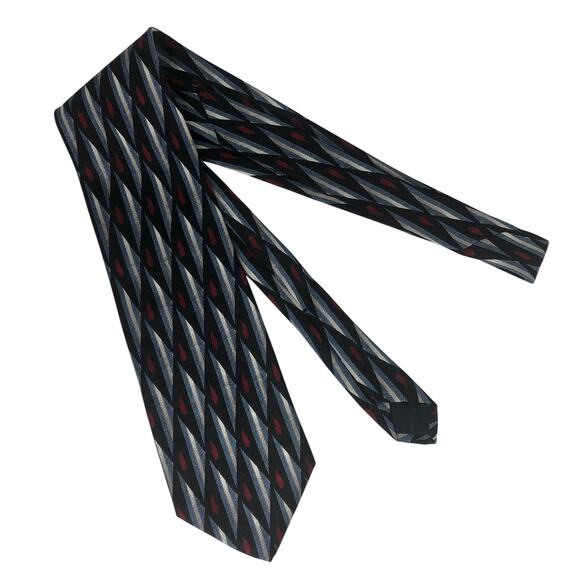 Triangle and Teardrop Patterned Tie - Picture 3 of 5